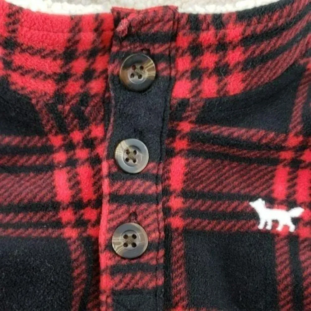 Carters Red & Black Plaid Fleece Pullover With Sherpa-Lined Collar For Baby Boys